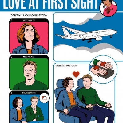 爱情片《一见钟情》发布海报 国际航班遇真爱